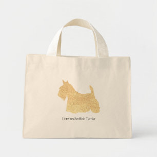 Scottish Terrier Wheaten Silhouette Mini Tote Bag
