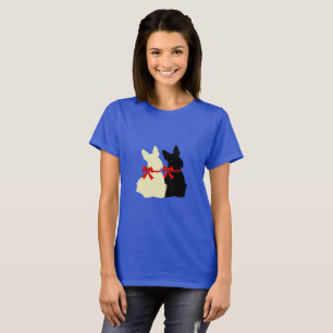 Scottish Terrier wheaten sitting/silhouette/ bow T-Shirt