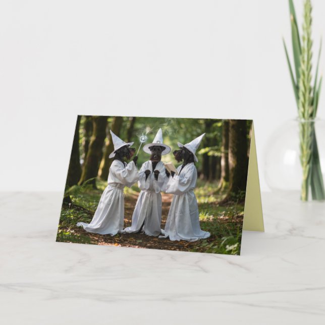 Scottish Terrier Witch Halloween Card (Front)
