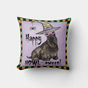 Scottish Terrier Witch Throw Pillow