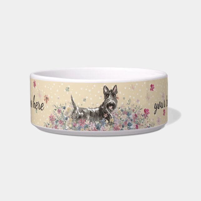 Scottish Terrier with paws Bowl (Front)