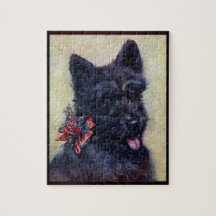 Scottish Terrier with Tartan and Heather  Jigsaw Puzzle