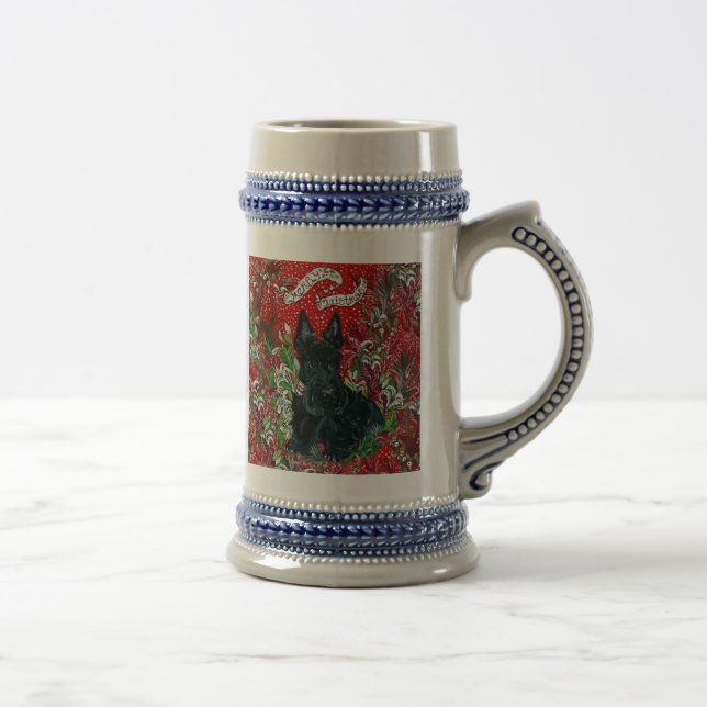 Scottish Terrier Xmas Beer Stein (Right)