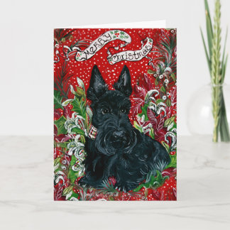 Scottish Terrier Xmas Holiday Card