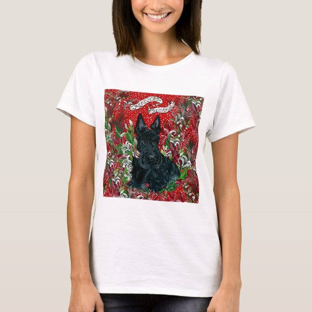 Scottish Terrier Xmas T-Shirt (Front)