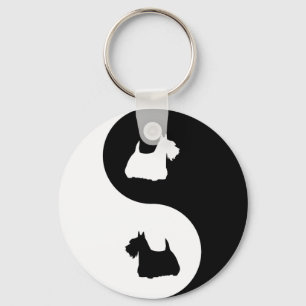 Scottish Terrier Yin Yang Keychain