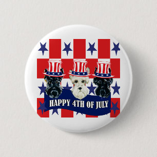 Scottish Terriers 4th of July 2 Inch Round Button