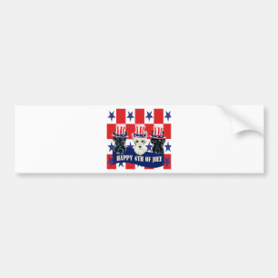 Scottish Terriers 4th of July Bumper Sticker
