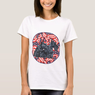 Scottish Terriers American Flag T-Shirt