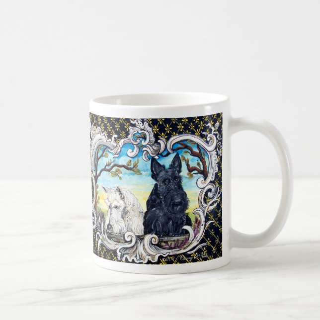 Scottish Terriers and Frog Coffee Mug (Right)