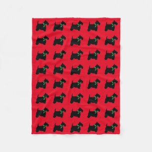 Scottish Terriers and Holly Fleece Blanket