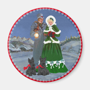 Scottish Terriers Christmas Carol Magnet