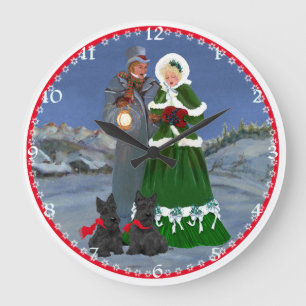 Scottish Terriers Christmas Clock