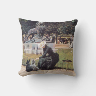 Scottish Terriers Enjoy the Park Throw Pillow