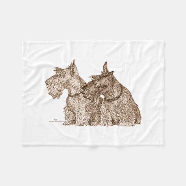 Scottish Terriers Fleece Blanket (Front (Horizontal))