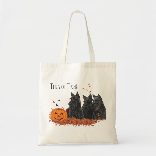 Scottish Terriers Halloween Tote Bag (Front)