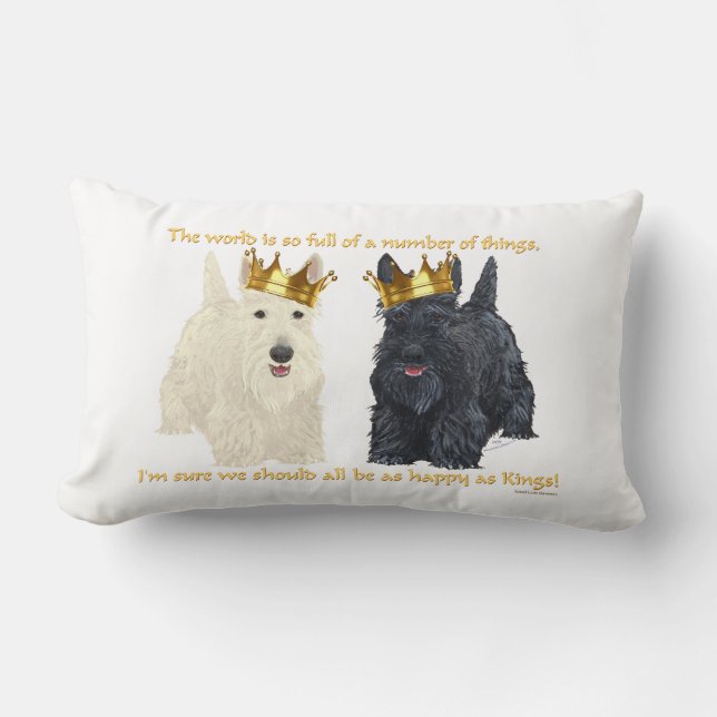 Scottish Terriers Happy Thoughts Lumbar Pillow (Front)