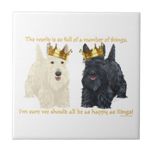 Scottish Terriers Happy Thoughts Tile