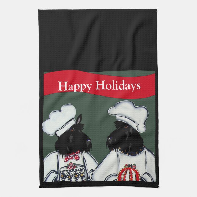 Scottish Terriers       Kitchen Towel (Vertical)