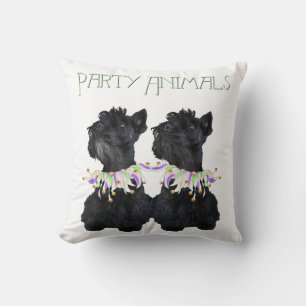 Scottish Terriers Party Animal Throw Pillow
