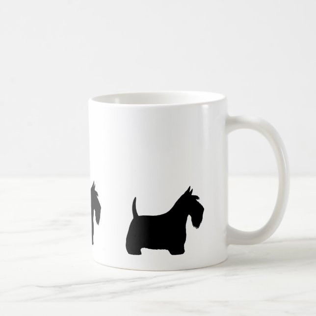 Scottish Terriers Scottie Dog Silhouettes Coffee Mug (Right)