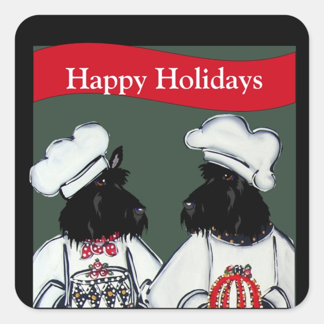 Scottish Terriers     Square Sticker (Front)