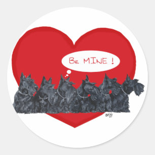 Scottish Terriers Valentine Classic Round Sticker