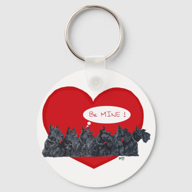 Scottish Terriers Valentine Keychain (Front)