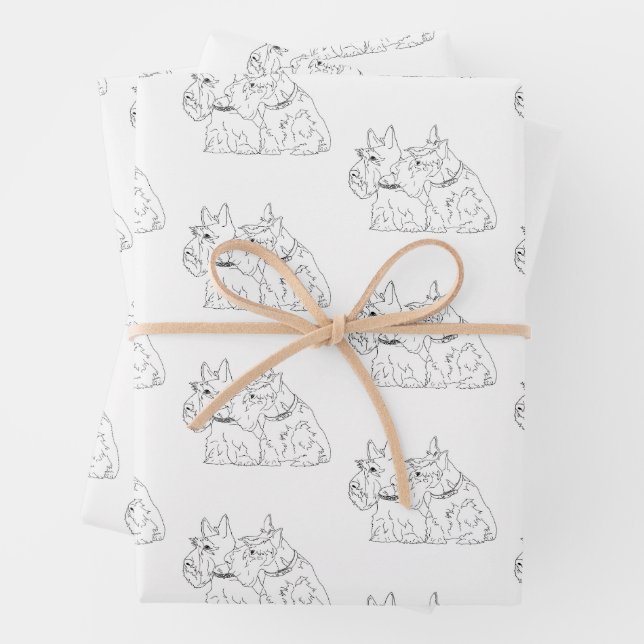 Scottish Terriers  Wrapping Paper Sheet (In situ)