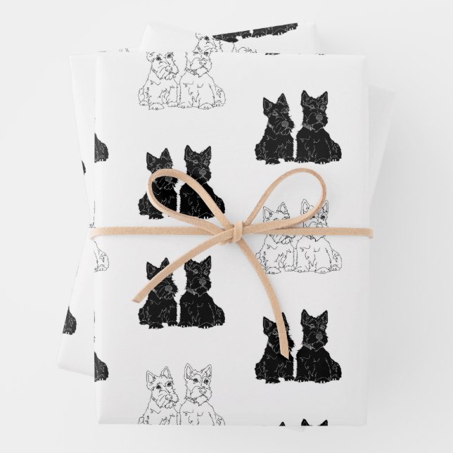 Scottish Terriers  Wrapping Paper Sheet (In situ)