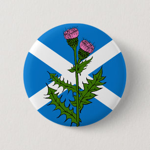 Scottish thistle 2 inch round button