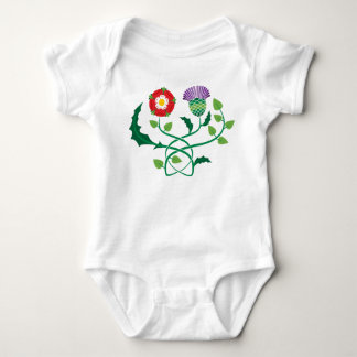 Scottish Thistle and English Rose Baby Bodysuit