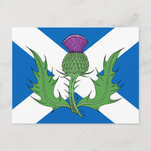 Scottish Thistle and Saltira Postcard