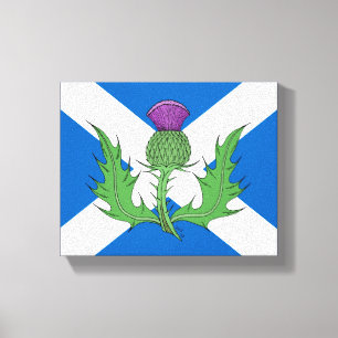 Scottish Thistle and Saltire Canvas Print