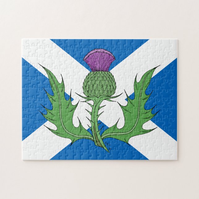 Scottish Thistle and Saltire Jigsaw Puzzle (Horizontal)