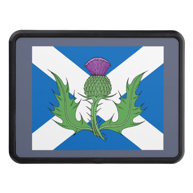 Scottish Thistle and Saltire Trailer Hitch Cover (Front)