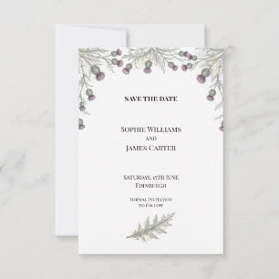Scottish Thistle Berry Wedding Save The Date