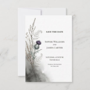 Scottish Thistle Botanical Save the Date