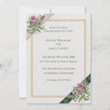 Scottish Thistle Celtic Tartan Evening Invitation