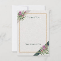 Scottish Thistle Celtic Tartan Wedding Thank You