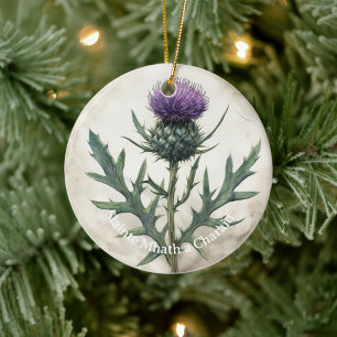 Scottish Thistle Christmas Ornament, Ceramic Ceramic Ornament