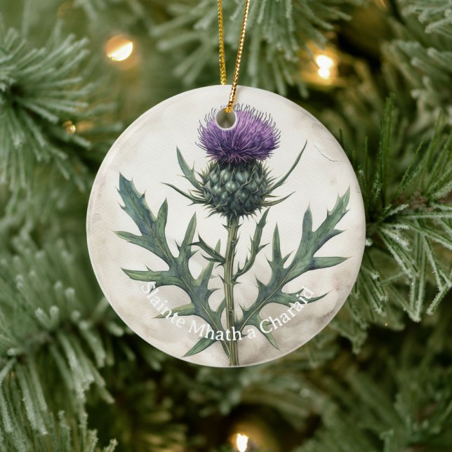 Scottish Thistle Christmas Ornament, Ceramic Ceramic Ornament (Creator Uploaded)