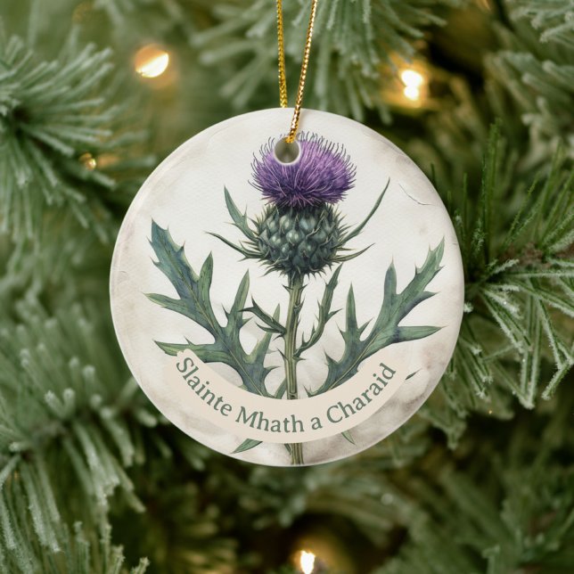 Scottish Thistle Christmas Ornament, Ceramic Ornament (Creator Uploaded)
