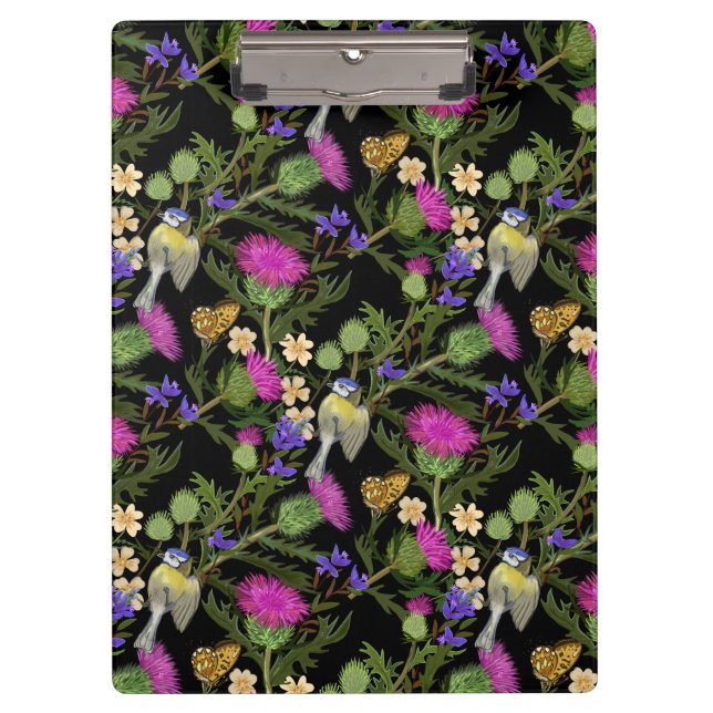 Scottish Thistle Cottagecore Pattern  Clipboard (Front)