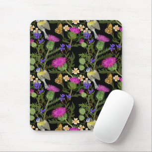 Scottish Thistle Cottagecore Pattern Mouse Pad