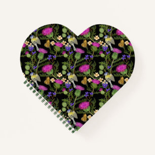 Scottish Thistle Cottagecore Pattern Notebook
