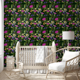 Scottish Thistle Cottagecore Pattern Wallpaper