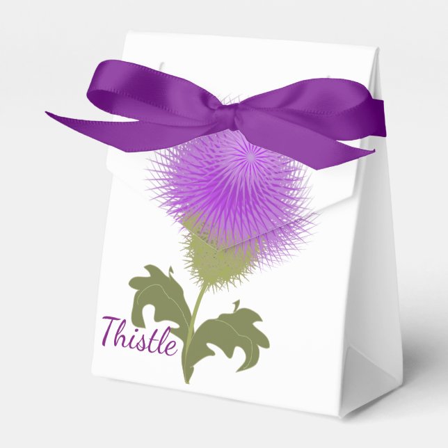 Scottish Thistle Flower Emblem Personalized Favor Box (Front Side)