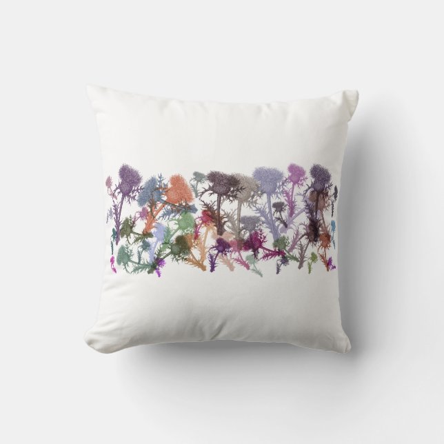 Scottish Thistle Flower Scatter Cushion (Front)