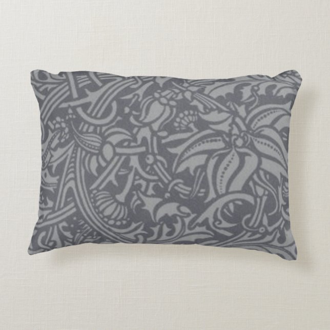 Scottish Thistle Knot William Morris Style Accent Pillow (Back)